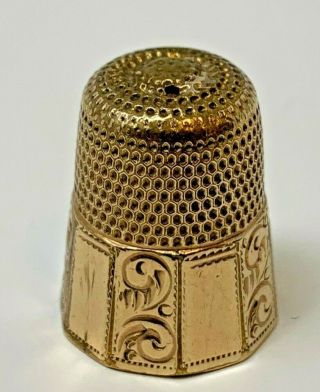 Vintage 10k Gold Filled Sewing Thimble