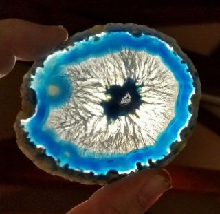 Brazilian Agate Geode Slab/slice - Large Light Blue Color - 275a