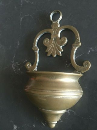 Antique Vintage Religious Bronze Holy Water Font