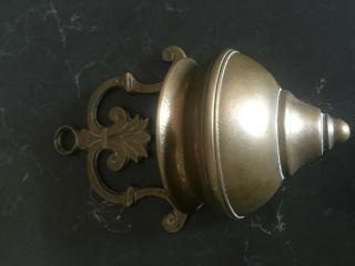 ANTIQUE VINTAGE RELIGIOUS BRONZE HOLY WATER FONT 3