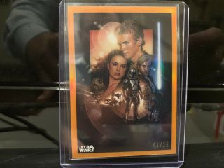 2019 Topps Chrome Legacy Star Wars Orange Refractor Card Clones Poster Pc - 5 /25