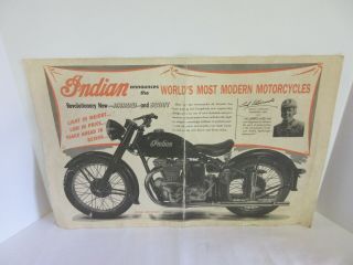 Vintage Indian Motorcycle 249 Scout Dealer Racing Poster 22x14