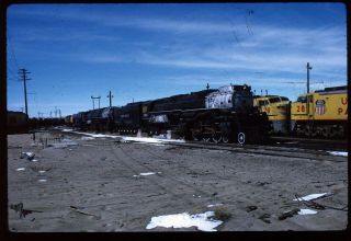 Rail Slide - Up Union Pacific 3985,  Cheyenne Wy 3 - 19 - 1971