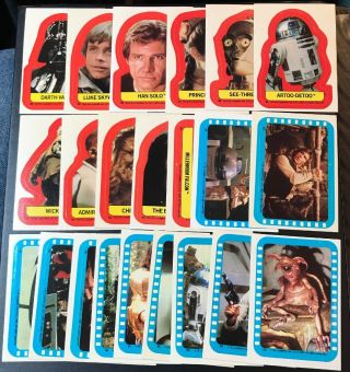 1983 Topps Star Wars Return Of The Jedi Rotj Series 2 22 Sticker Card Set