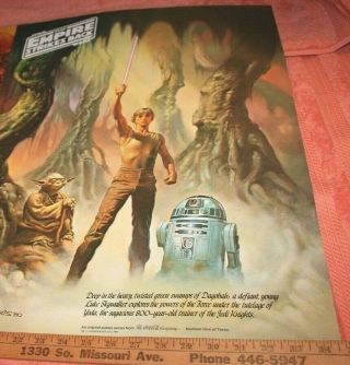 Old Stock Poster By Boris 1980 Star Wars The Empire Strikes Back Yoda & Luke