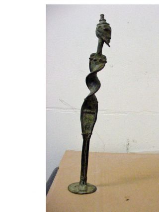 African Art Dogon Bronze Statue D 11 " Long - Mali
