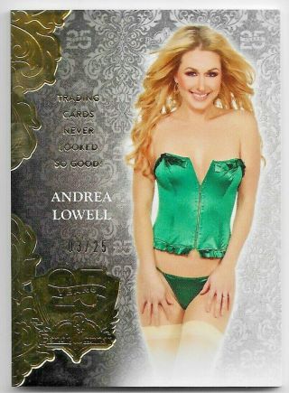 2019 19 Benchwarmer 25 Years Andrea Lowell Gold Foil Base Card 142 Playboy /25