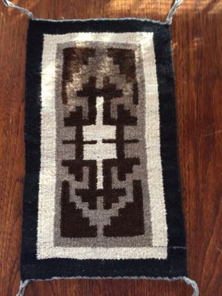 Vintage Small Hand Woven Navajo Wool Rug Wall Hanging Mat 3