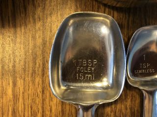 Vintage Foley Stainless Steel Metal Measuring Cup & Long Handle Spoon Set 2