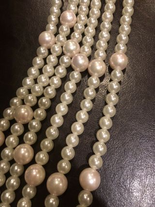 Vintage White Ivory Pearl 1/2 " & 3/4” Balls 9’ft Beaded Garland Decoration