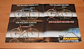Raleigh Arena Gtx Record Europa Ace Brochure Poster Rare Vintage Retro