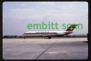 Slide,  Swissair Douglas Dc - 9 - 32 (hb - Ifl) At Frankfurt,  1973
