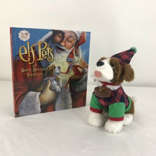 Elf On The Shelf Pets Plush Saint Bernard & Story Book Pet Dog Xmas