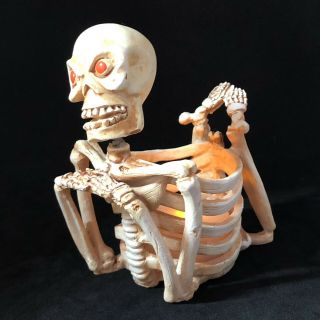 Skeleton Votive Candle Holder Bobble - Head Halloween Decorative Battery Votive