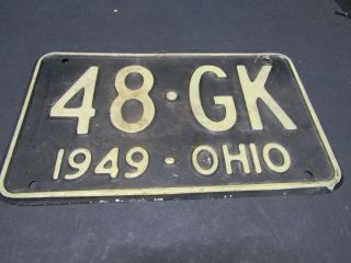 Old Antique Model A T 1949 Ohio License Plate Tag Car Truck Part