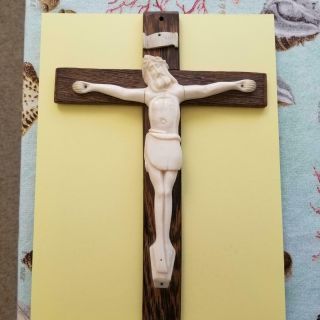 Vintage Crown Of Thorns Jesus Christ Crucifix Religious Cross Carved 11 " Wood