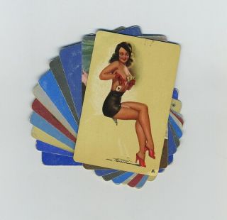 (11) Vintage Picture Playing Cards & Trading Cards Risque Pin - Up Girls Wz5152