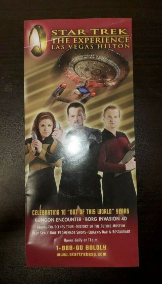 Star Trek The Experience Las Vegas Hilton Tourist Brochure 2009 Defunct Ride