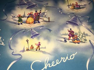Vtg Christmas Wrapping Paper Gift Wrap 1940s Cheerio Victorian Carolers Nos