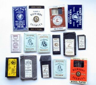 15 Various Packs Vintage Needle Envelopes / Case / Needles