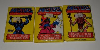 1984 Topps Masters Of The Universe Trading Cards (3 Packs)
