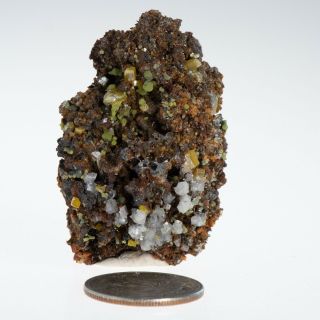 Wulfenite With Mimetite And Calcite From Ojuela Mine In Mapimi,  Durango,  Mexico
