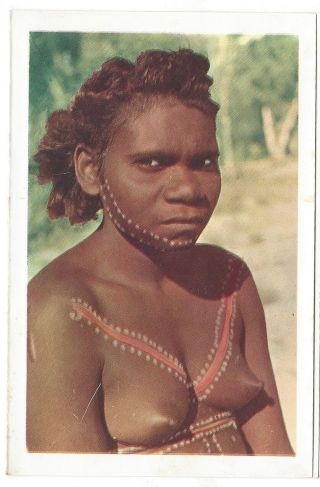 Old Postcard Aboriginal Woman Melville Island Nd.  C.  1960 