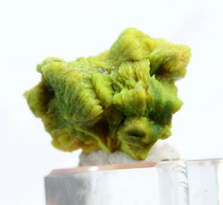 5.  1g Precious Lamellar Green Autunite Crystal On Bedrock Mineral Specimen China