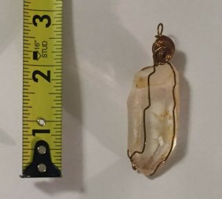 Lemurian Clear Quartz Crystal With Copper Wire Wrap,  2 - 1/8 " Long
