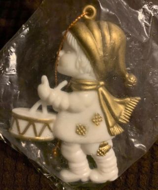 Vintage MCM Christmas Little Drummer Boy Ornament Flat Plastic 2
