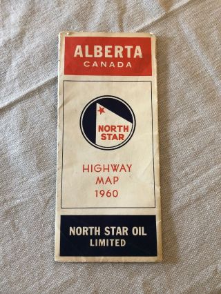 1960 North Star Highway Map Alberta Canada
