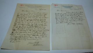 2 Vintage Letters 1893 1894 On Richmond And Danville Railroad Letterhead