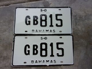 Bahamas S - D License Plate Pair 815