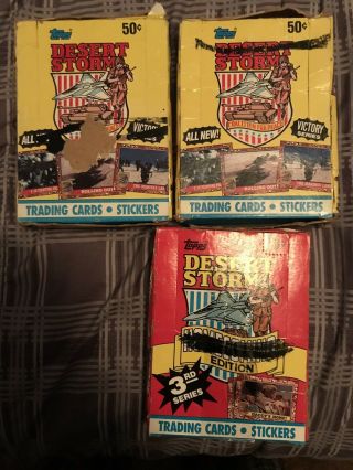 3 Boxes Of Topps Desert Storm Trading Cards Victory & 3rd Series Packs