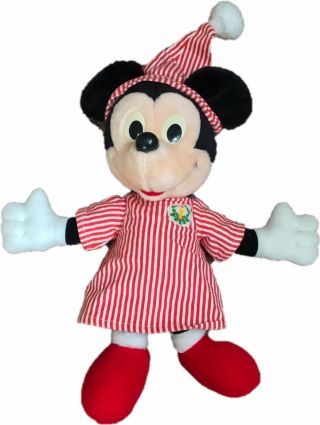 Mickey Mouse Vintage Plush Toy 1988 Christmas Night Before Playskool Disney 13”