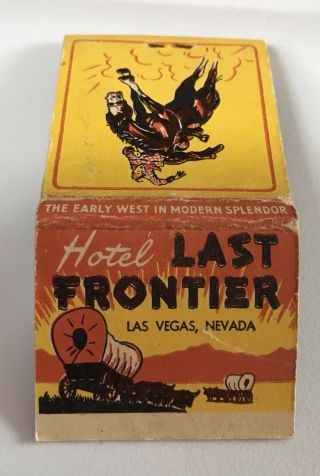 Old Matchbook Cover Hotel Last Frontier Las Vegas Nv