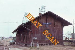 Edina,  Mo 1975 Burlington Rr Depot 35mm Slide Cb&q