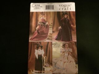 Vogue Craft Pattern 9759 Out Of Print 1997 Barbie Sized And Uncut