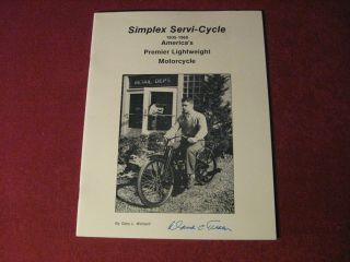 1935 - 1960 The History Of The Simplex Servi - Cycle Motorcycle Autographed Book Old