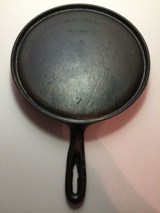 Vintage “wagner” Arch Logo,  No.  7 Cast Iron Round Griddle With Handle