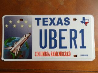 NASA Space Shuttle Columbia UBER Texas DMV Auto Car Official License Plate 4