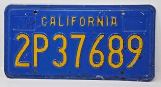 Vintage California Blue License Plate 2p37689 Late 