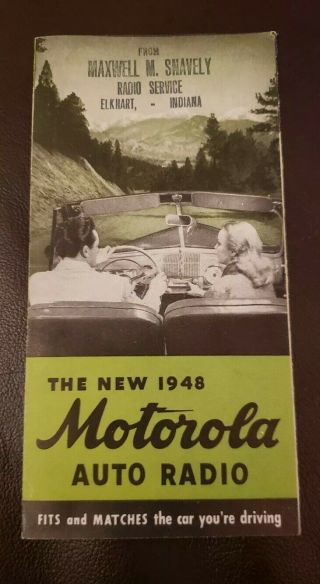 The 1948 Motorola Auto Radio,  Vintage Promotional Pamphlet