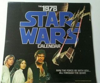 Vintage Star Wars 1978 Hanging Wall Calendar 12 Month With C - 3po Poster Insert