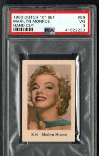 1960 Marilyn Monroe Psa 3 Dutch  K " Set 99 Low Pop Only One Higher