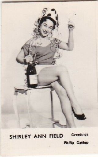 Shirley Ann Field - Showgirl/ Starlet Pin - Up 1950s Greetings " Mini " Photocard