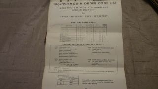 1964 Plymouth Chrysler Valiant Color and Upholstery Book 3