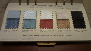 1964 Plymouth Chrysler Valiant Color and Upholstery Book 5