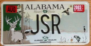 2003 Alabama Specialty License Plate Number Tag Wildlife - $2.  99 Start