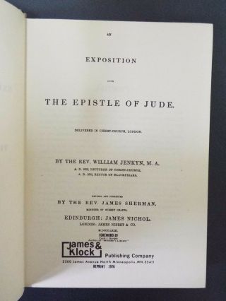 An Exposition of the Epistle of Jude by Rev.  William Jenkyn - 1976 2